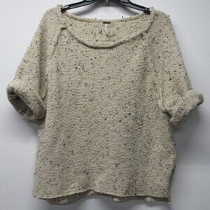 Free People Marsala Oversized Tweed Nubby Knit Wool Blend Sweater Top sz XS ⭐